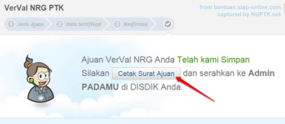 Cetak surat ajuan verval NRG